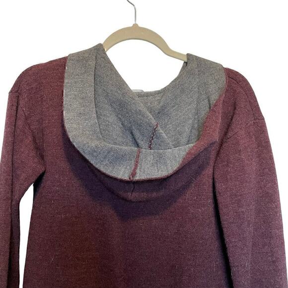 Jones & Company Cardigan Zip Front Burgundy and Grey Knit Size S with pockets - Picture 4 of 10